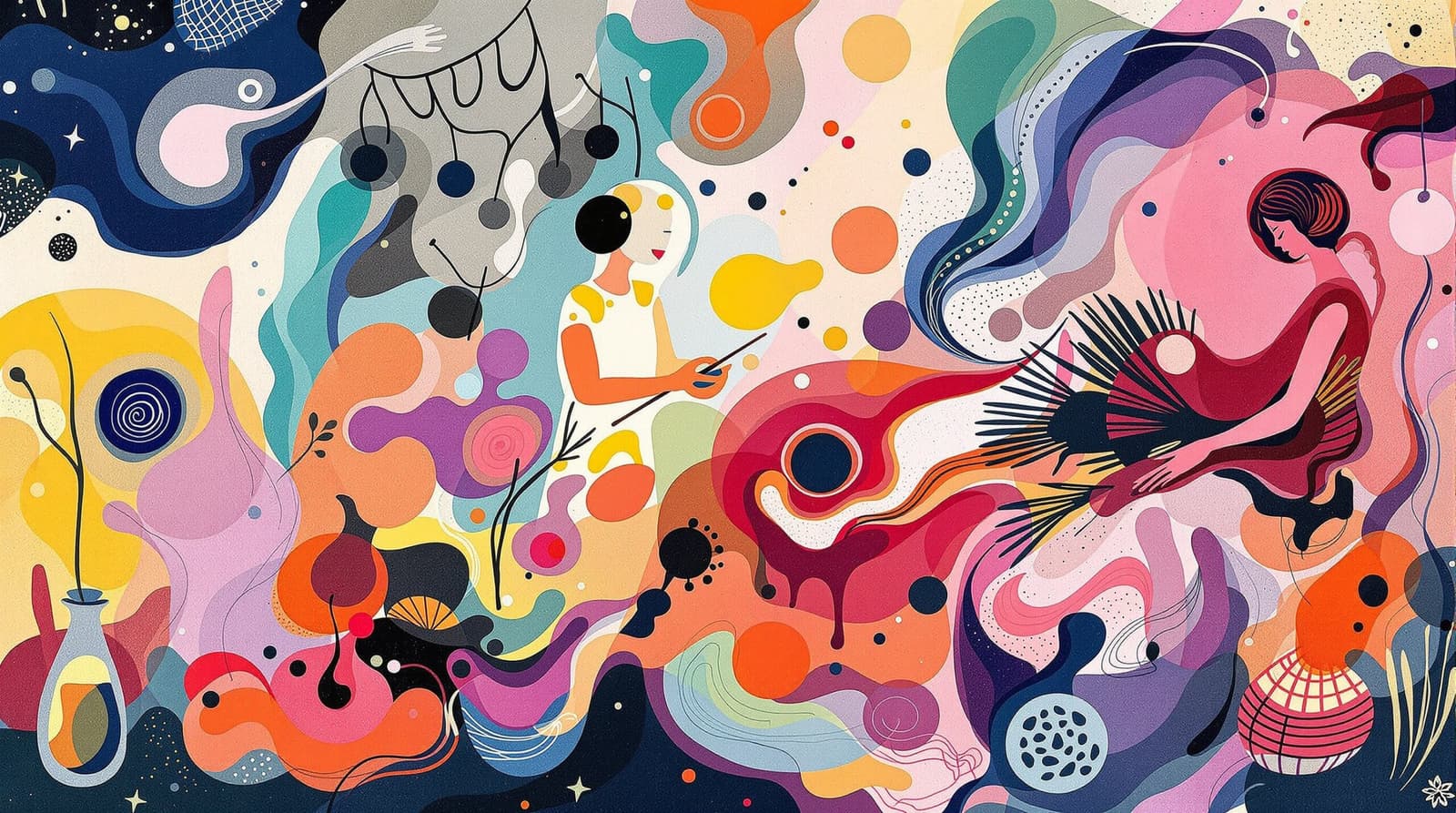 Abstract illustration of traditional dye making with Mimosa Hostilis.