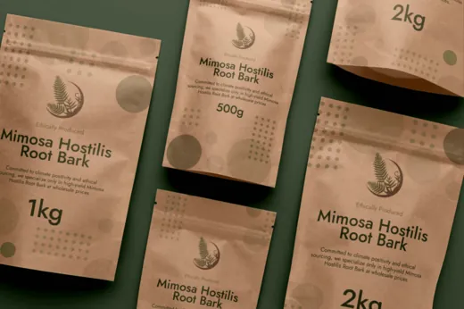 Bulk Mimosa Hostilis root bark pouches