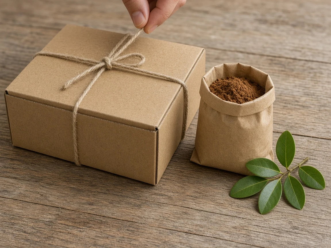 A parcel packed for shipping