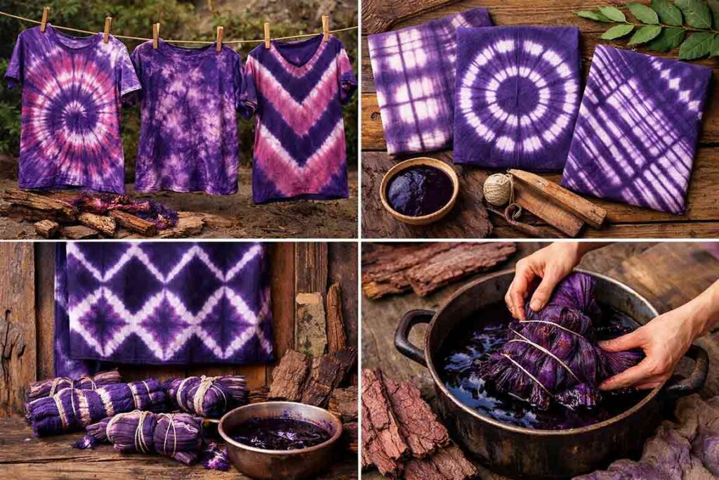 Tie-Dye and Shibori Techniques Using Mimosa Hostilis Natural Dye