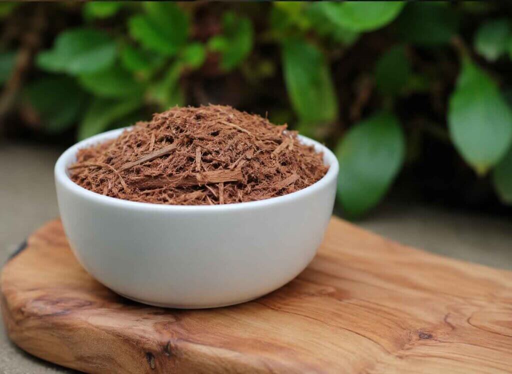 root bark of mimosa in a bowl
